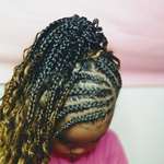 Half Cornrows & Crochet Ponytail